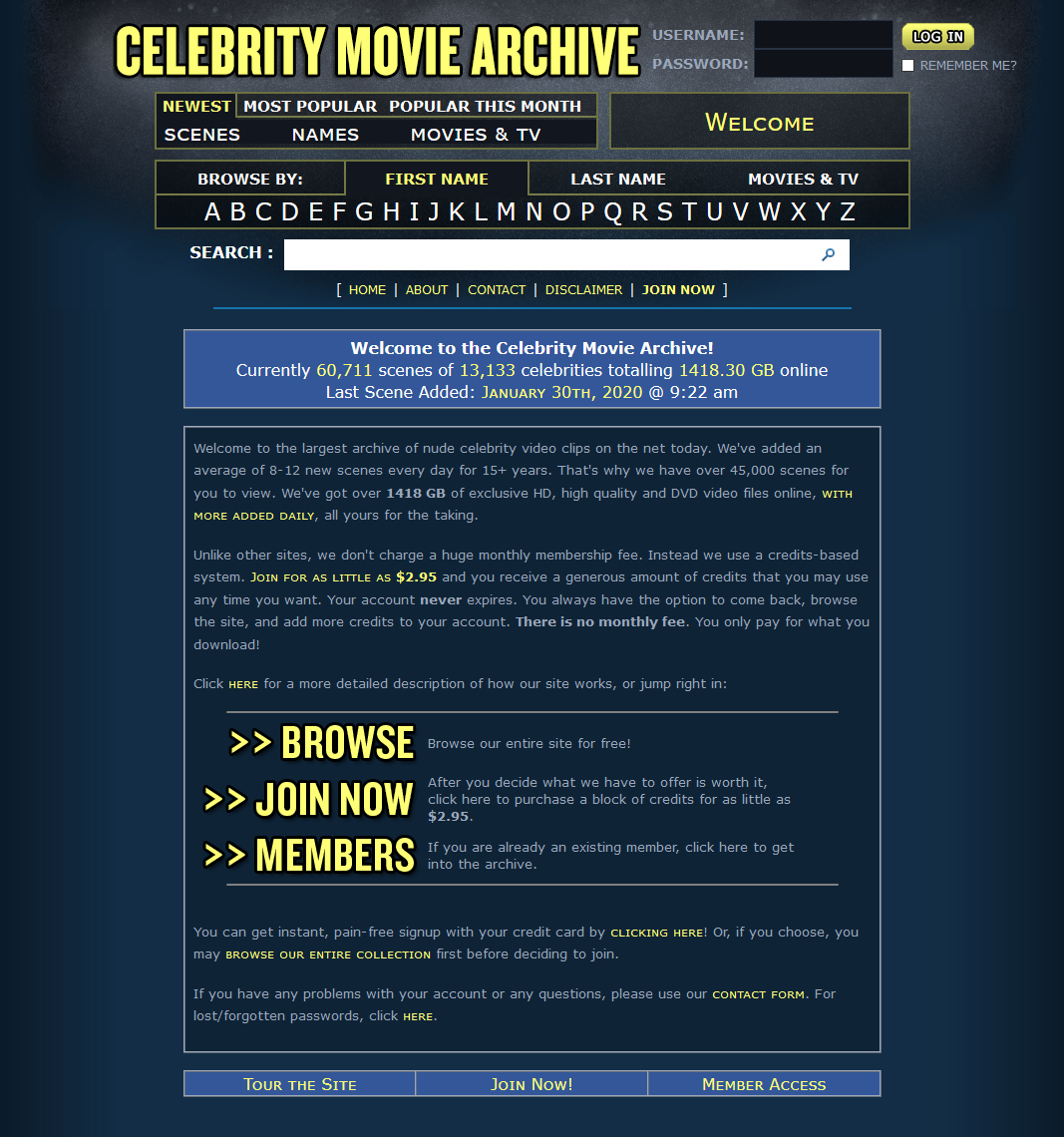 Celebrity moviearchive